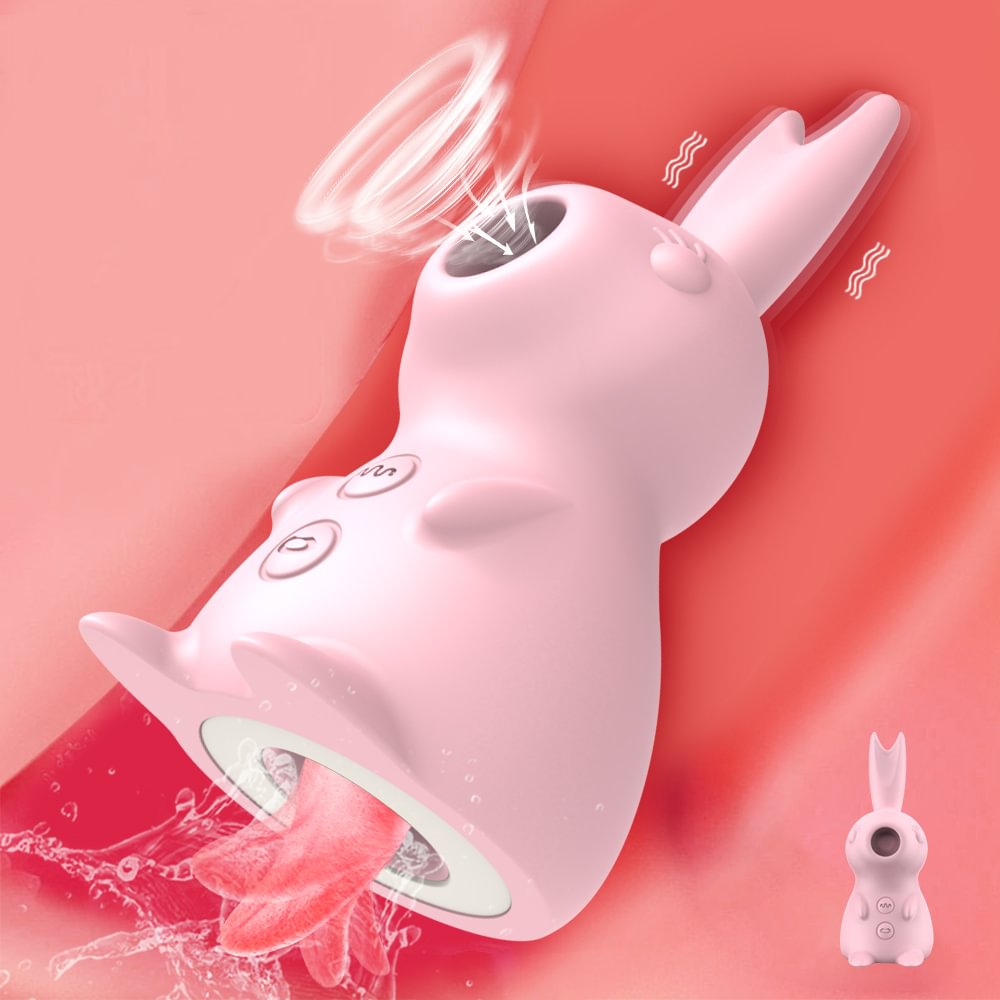 Rabbit Tongue Vibrator Clit Sucking G Spot Stimulator Vagina Clitoris Masturbator For Adult