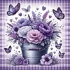 Purple Flower Butterfly-Full Round Diamond Painting 30*30CM