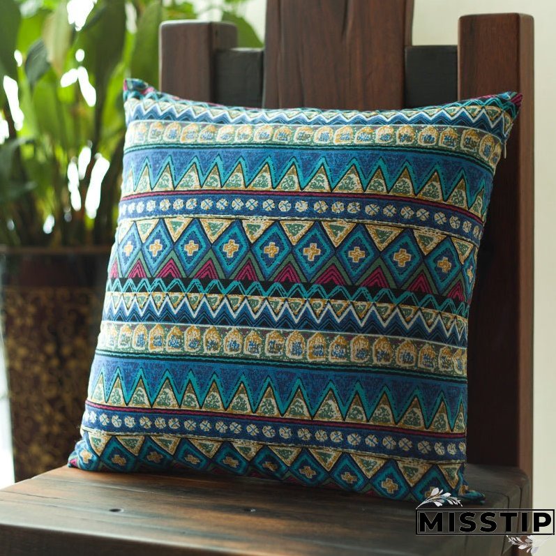 Vintage ethnic style throw pillow cushion backrest pillow bohemian