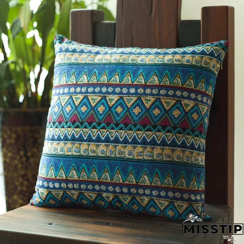 Vintage ethnic style throw pillow cushion backrest pillow bohemian