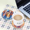 (US Local)[Upgrade]4Pcs Acrylic Special Shape Lion DIY Waterproof Diamond Painting Coaster