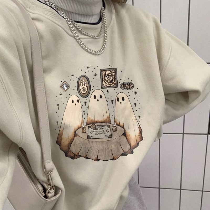 Ghost Halloween Print Women's Sweatshirt - Krazyskull