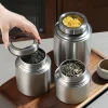 Stainless steel tea coffee bean sealed jar moisture-proof household press vacuum jar