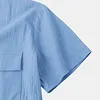 2022 Summer hot sale Men's Solid Color Double Pocket Comfortable Casual shirts