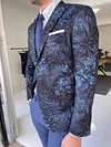 Lazio Navy Blue Slim Fit Tropical Blazer