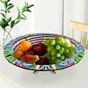 (US Local)Diamond Painting Wooden Serving Tray Decorative Diamond Painting Dining Plate(C)