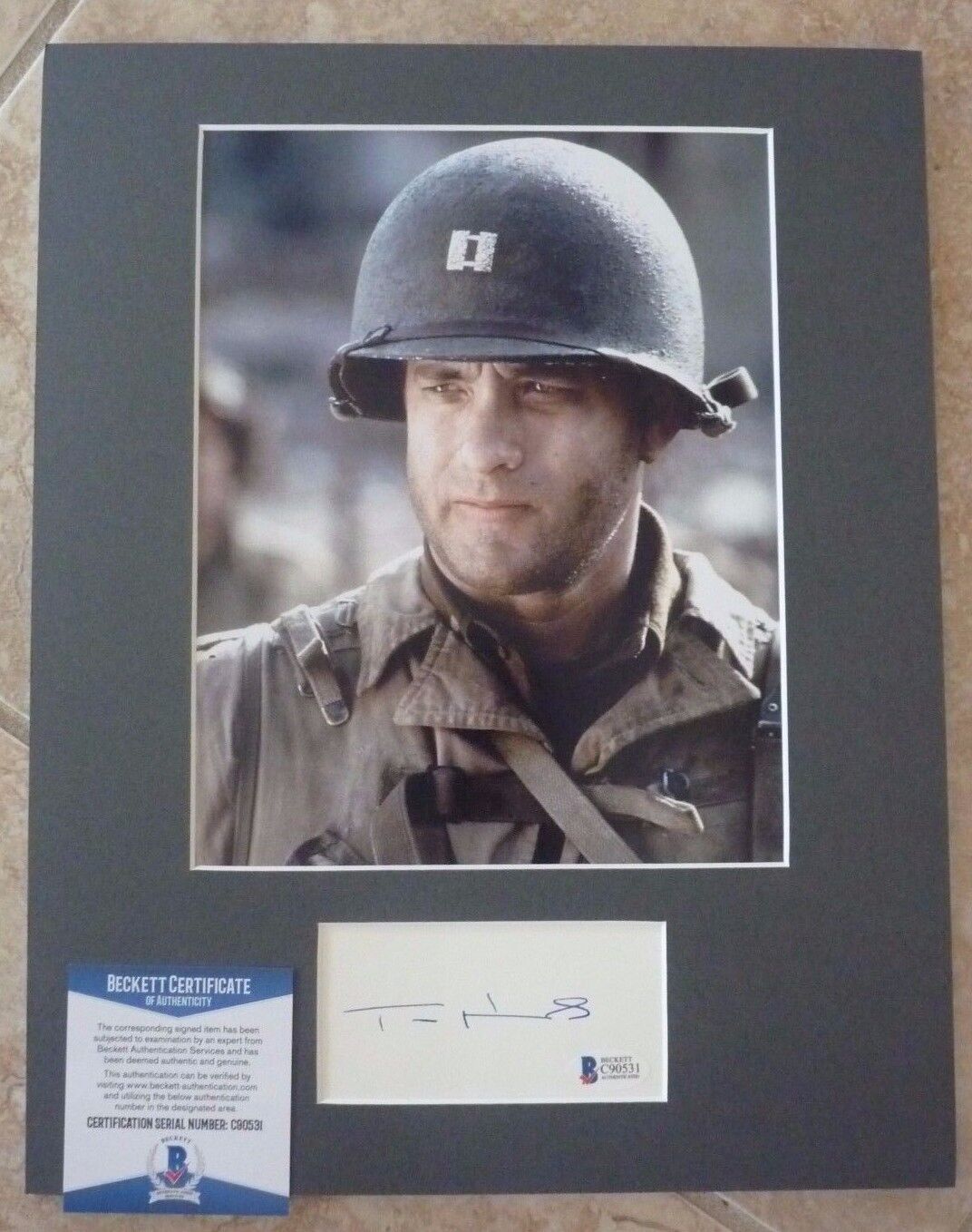 Tom Hanks Signed 11x14 Matted Photo Poster painting Display Saving Private Ryan BAS Certified #2