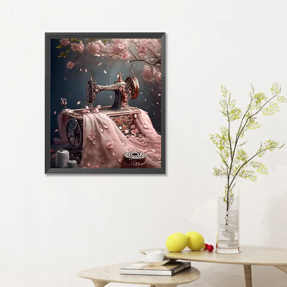 Diamond Painting - Full Round Drill - Cherry Blossom Sewing(Canvas|30*35cm)