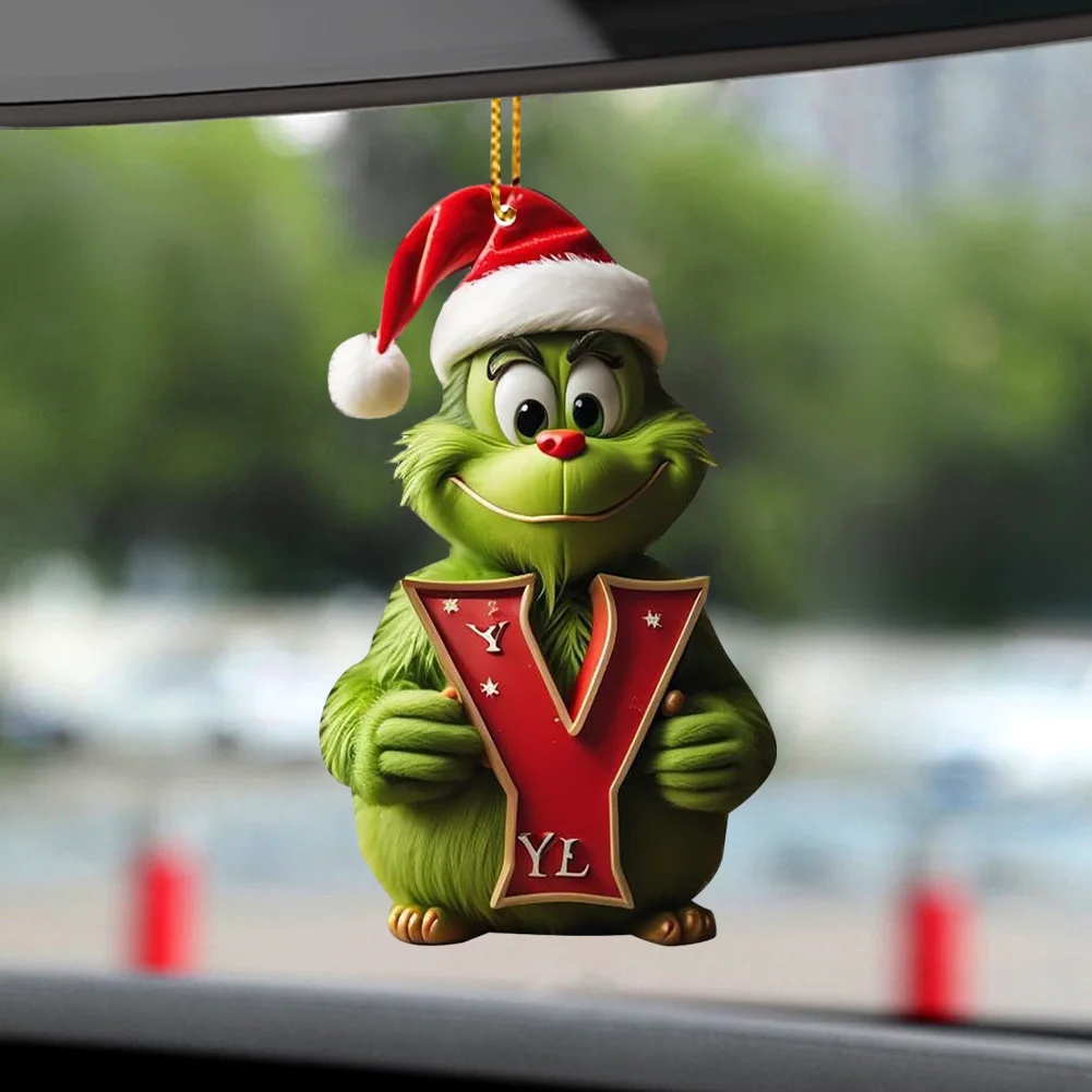 Christmas Acrylic Grinch Xmas Tree Hanging Ornament Hanging Green Monster Decor
