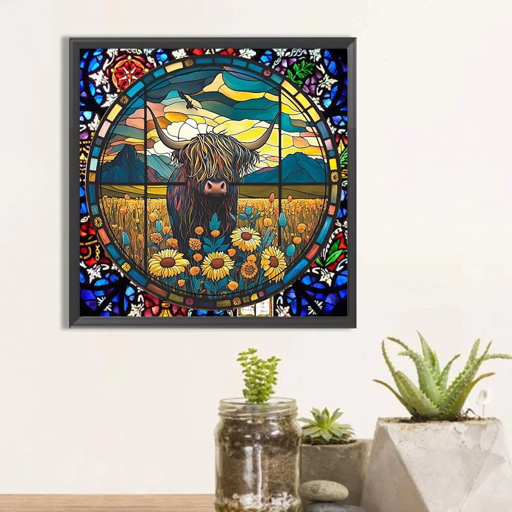 Diamond Painting - Full Round Drill - Stained Glass Yak(30*30cm)