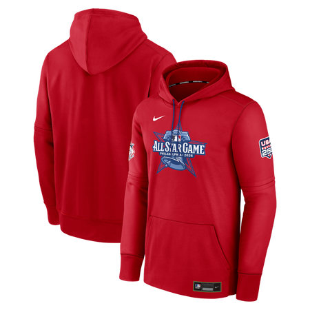 Men's National League Nike Red Authentic Collection 2026 MLB All-Star Game USA 250 Therma-FIT Hoodie