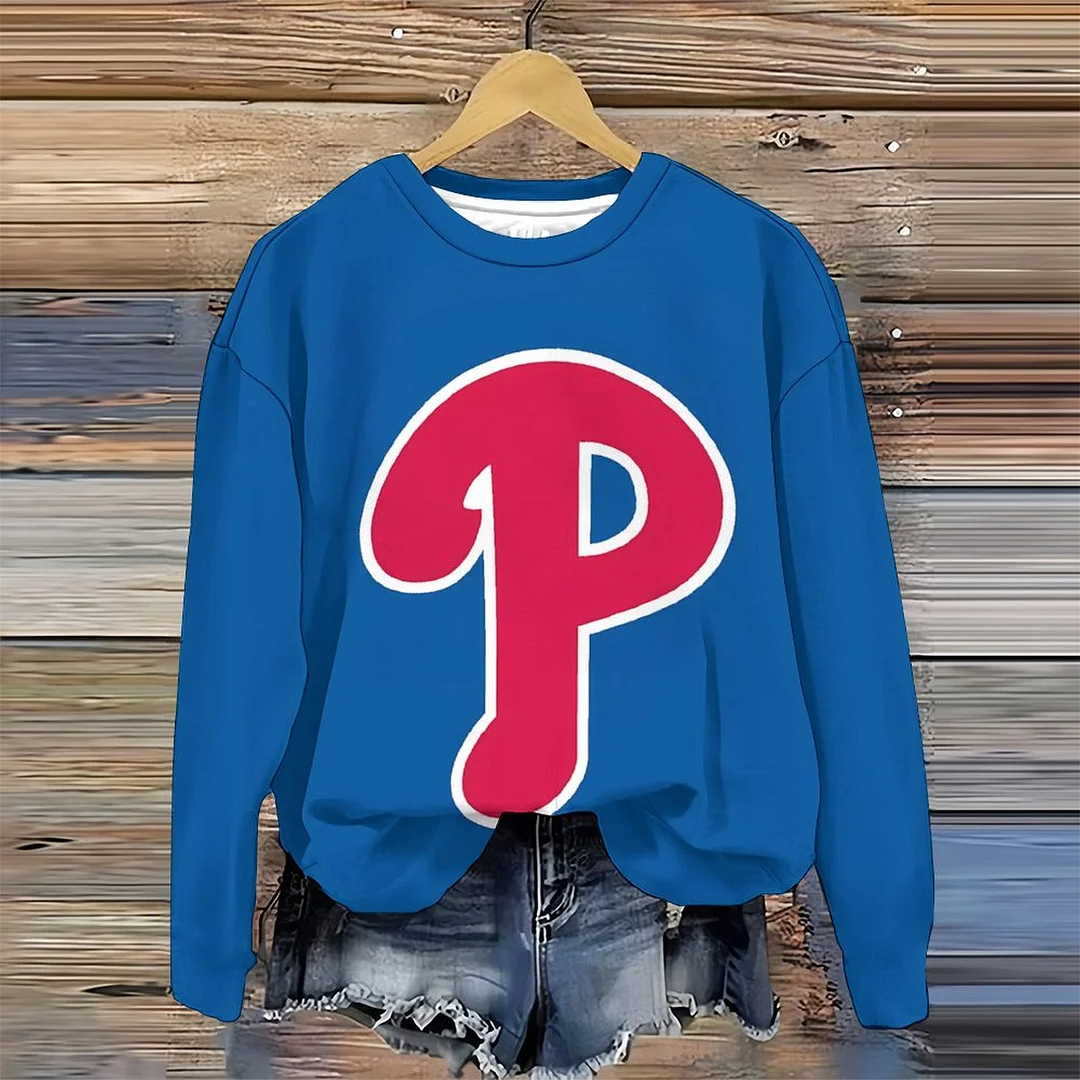 Round-neck Sweatshirt Long Sleeve Casual T-shirt for Women and Men  , Blue, Red