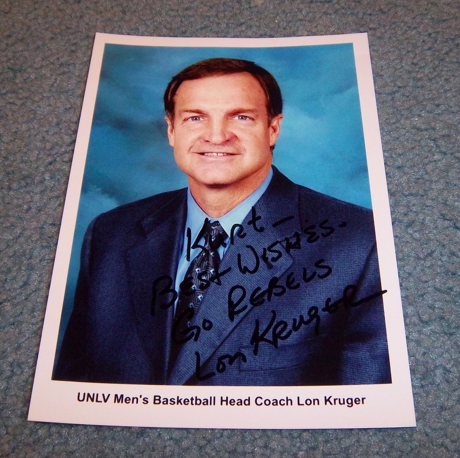 UNLV Coach Lon Kruger Signed Autographed 5x7 Photo Poster painting Oklahoma B