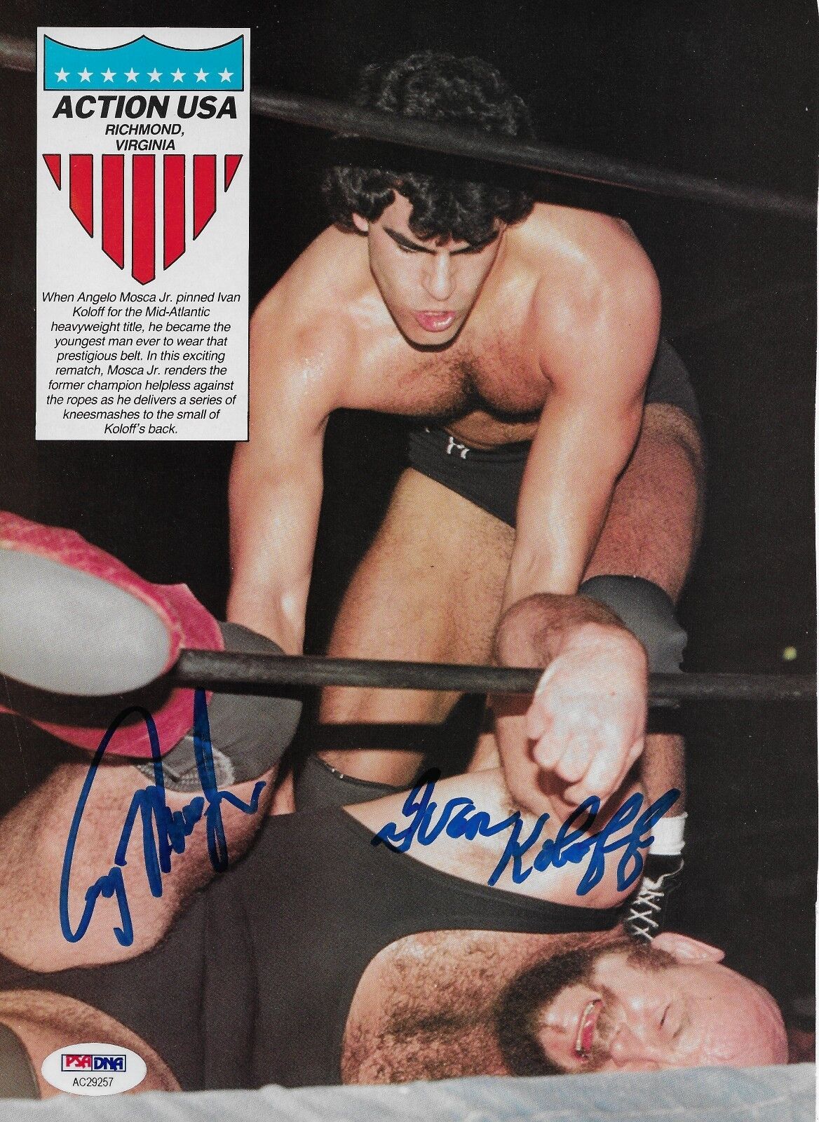 Ivan Koloff & Angelo Mosca Jr Signed 8x10 Magazine Photo Poster painting PSA/DNA Vintage WWE WCW