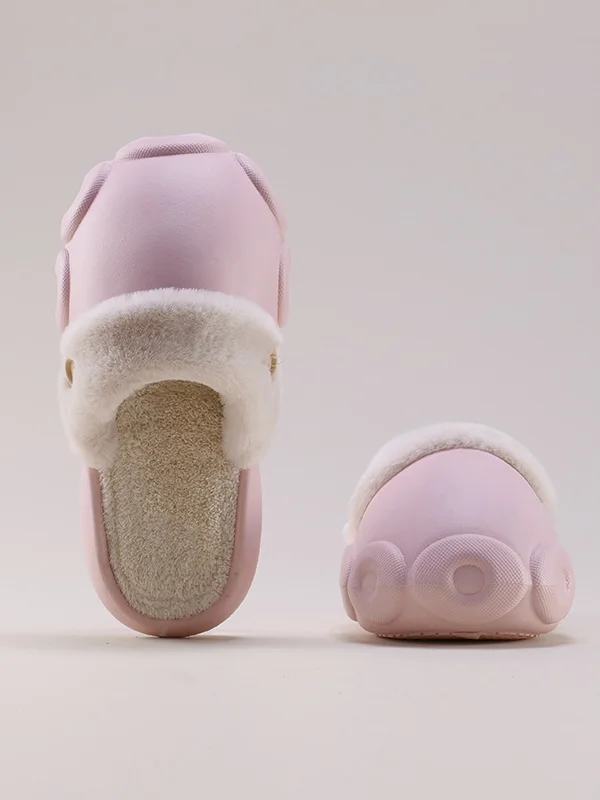 Warm Removable Washable Waterproof Thick-Soled Cotton Slippers