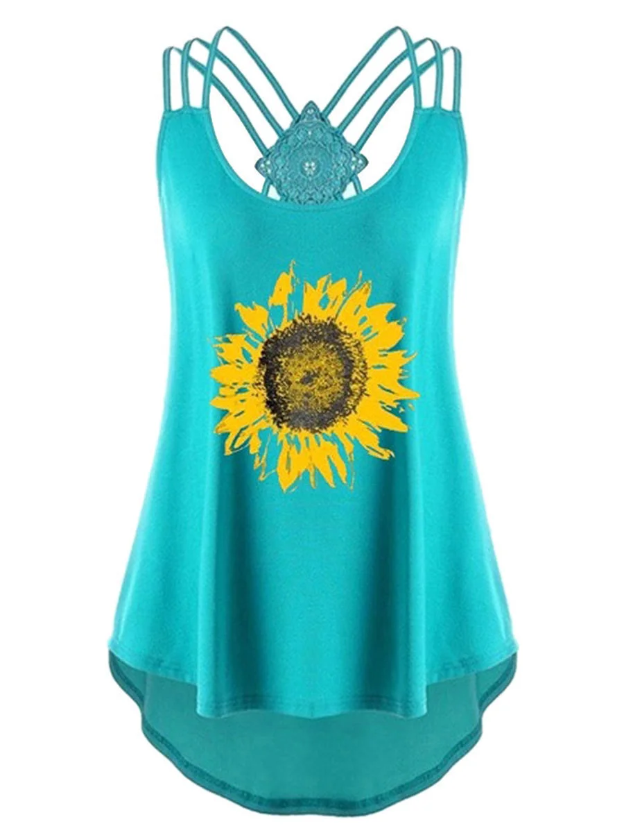 Sunflower Printed Tank Top