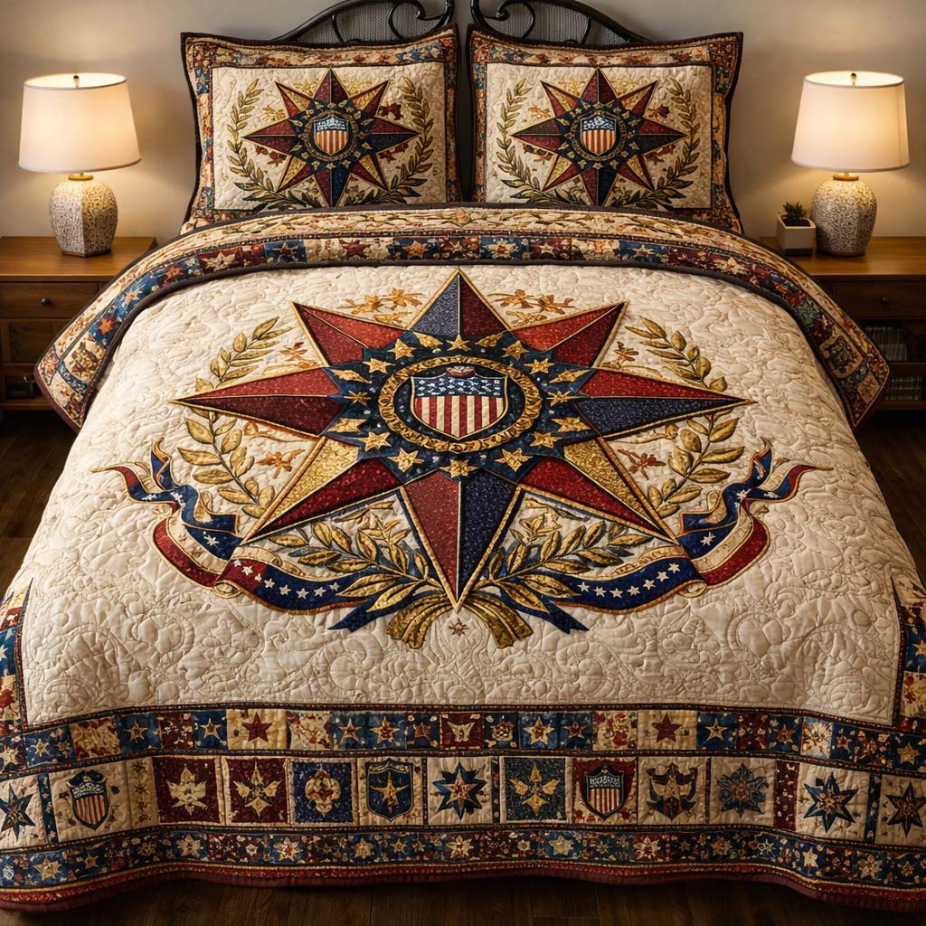Freedom Valor 3-Piece Quilted Bedding Set GFTOTG3503