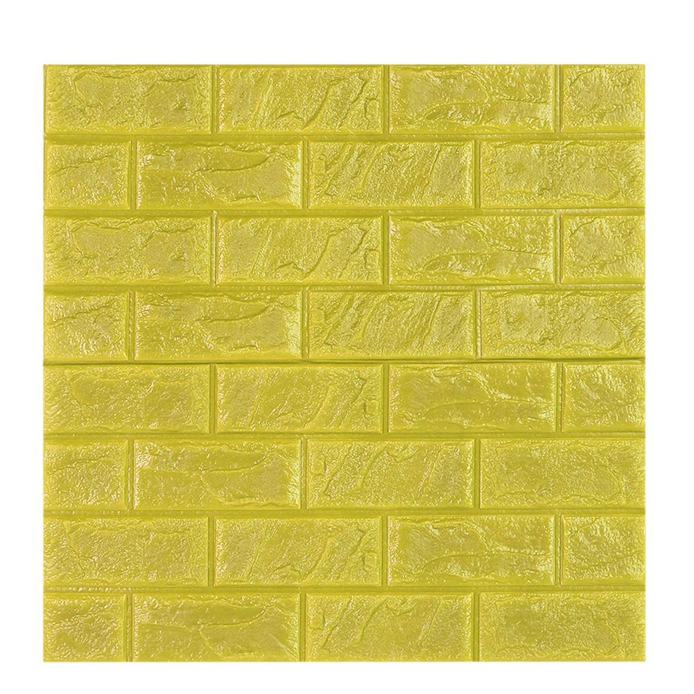 

New PE Foam Wall Stickers 3D Wall Decor DIY Wall Decor Brick Stickers, Yellow, 501 Original