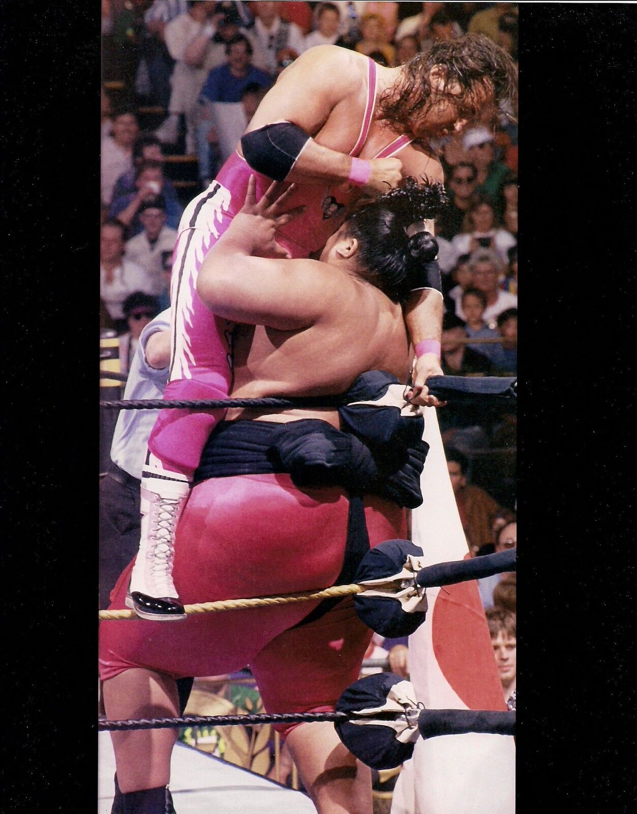 Bret Hitman Hart & Yokozuna WWE WWF 8x10 Photo Poster painting Picture