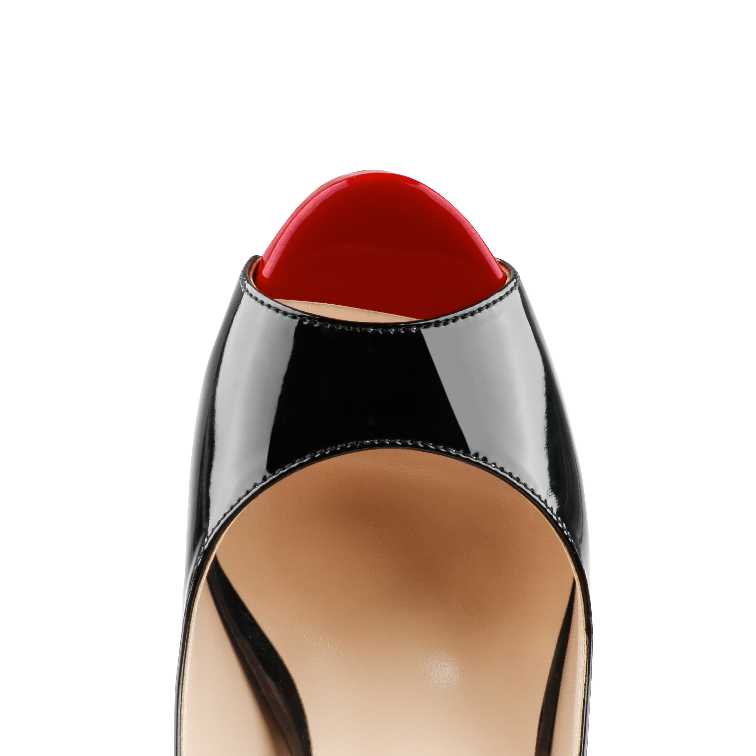 120mm Red Bottom Strap Slingback Sandals Peep Toe Platform Stilettos Patent Heels-MERUMOTE