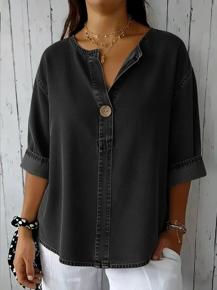 Women's Casual Denim Cotton Top socialshop