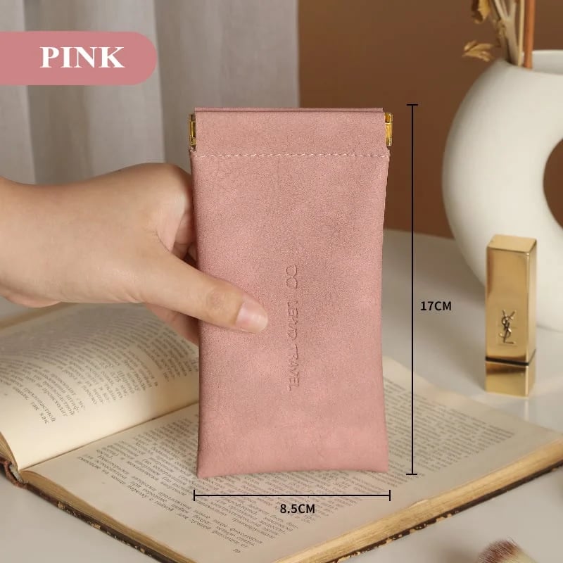 Snap Closure Leather Organizer Pouch - tree - Codlins