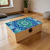 Mandala DIY Diamant Kunst Aufbewahrungsbox aus Holz mit Verschluss Schreibtisch-Organizer