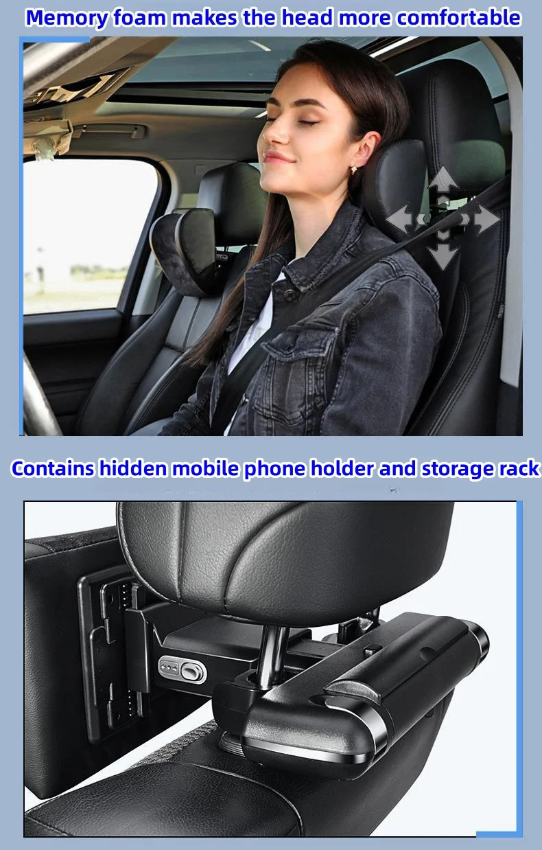 Car headrest adjustable multi-function neck protector