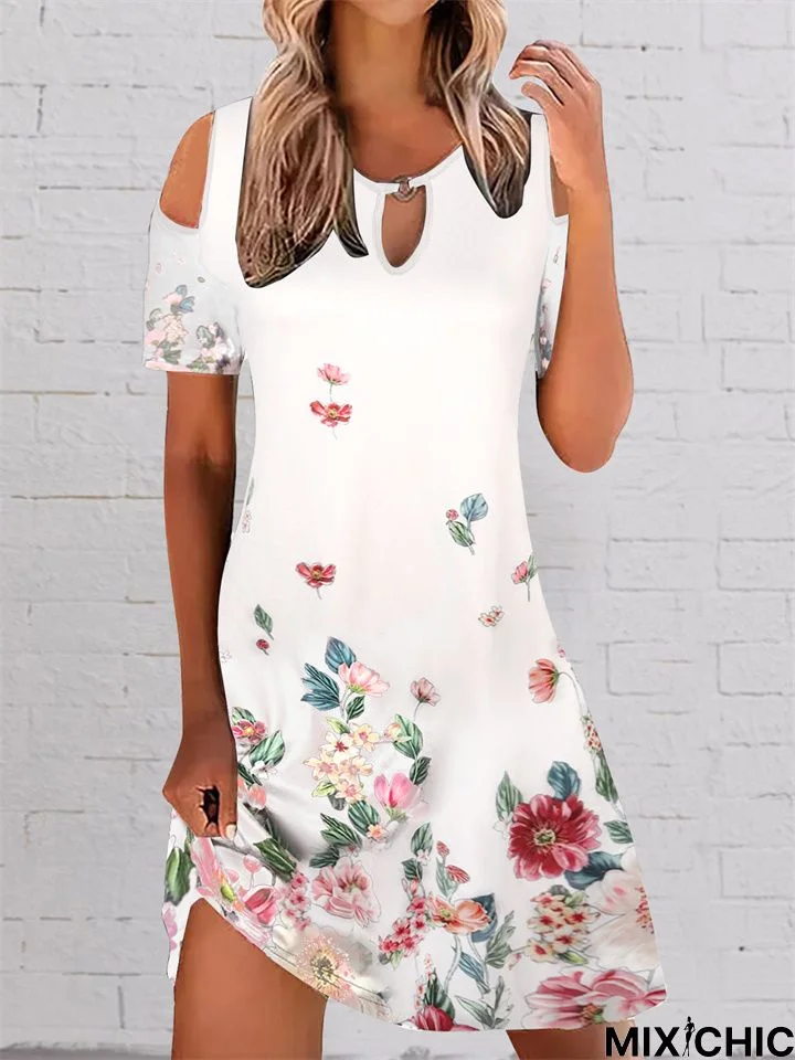 Hot Summer New European and American Women's Casual Loose Short Sleeve Dress