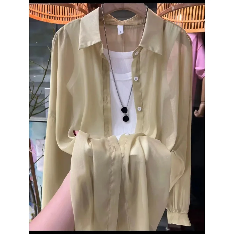 Uveng Uveng New Fashion Clothes Beaded Sunscreen Women Loose Lantern Sleeve Shirt Senior High-End