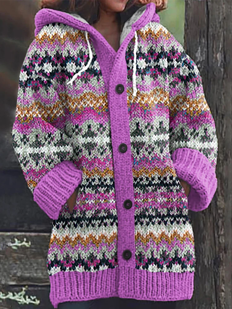 Vintage Fairman Island Knitted Jacquard Cardigan Sweater