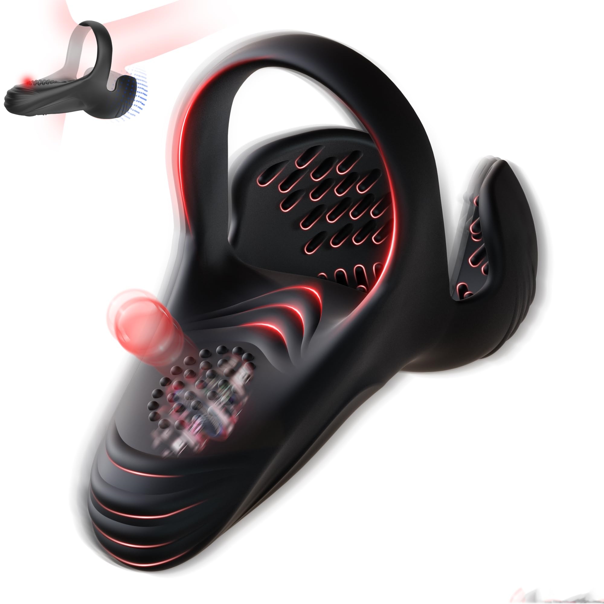 Vibrating Cock Ring Testicle Stimulator Sex Toys For Men - Rose Toy