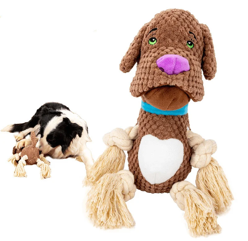 Dog Plush Toy Vocalization Bite-resistant Cotton String