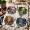 Apple Landscape Full 11CT 3 Strands DIY Stamped Cross Stitch Kits for Beginners Adults Home Wall Decor Cross Stitch Art and Crafts Kits 45x45cm tapestrymarket