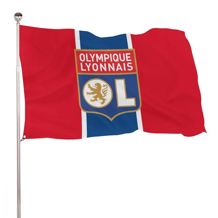 Olympique Lyonnais Drapeau Drapeau Intérieur Extérieur 90cmX150cm Avec Deux Œillets