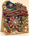 6pcs DIY Happy New Year Diamond Painting 3D Greeting Card