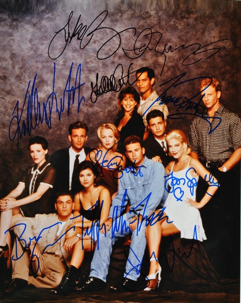 BEVERLY HILLS, 90210 CAST Signed Photo Poster painting x11 Jason Priestley, Jennie Garth, Ian Ziering, Luke Perry, Tori Spelling wcoa