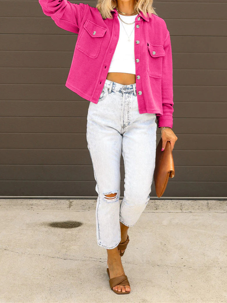 Women Half Sleeve V-neck Solid Color Dress