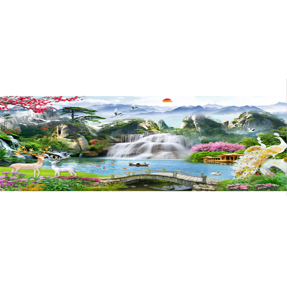 

Waterfall Garden - Round Drill Diamond Painting - 100*40CM (Big Size), 501 Original