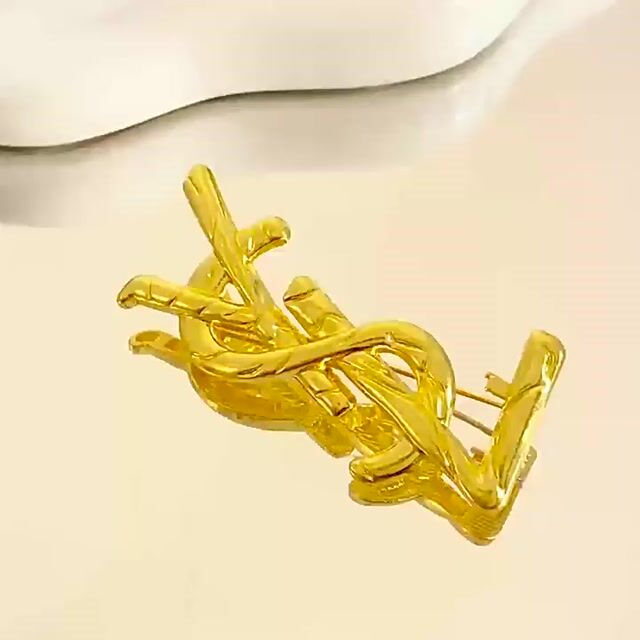 Fashion Monogram Gold Plated Brooch
