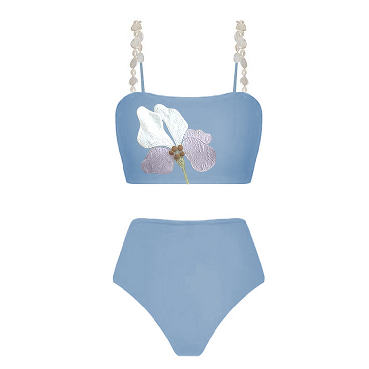 Vioye Flower Collection-Lotus Bikini Swimsuit and Skirt