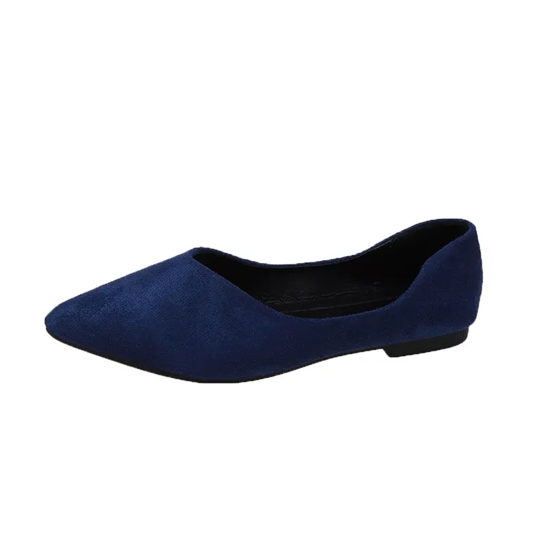 Breakj Breakj New Flat-Soled Single Shoes Women's Shoes Large-Size Bean Shoes Light-Mouthed Sharp Casual Light Single Shoes