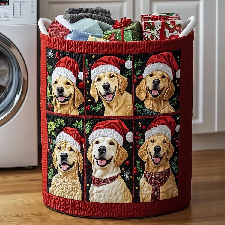 Golden Retriever Quilted Laundry Basket GFTOMA5130