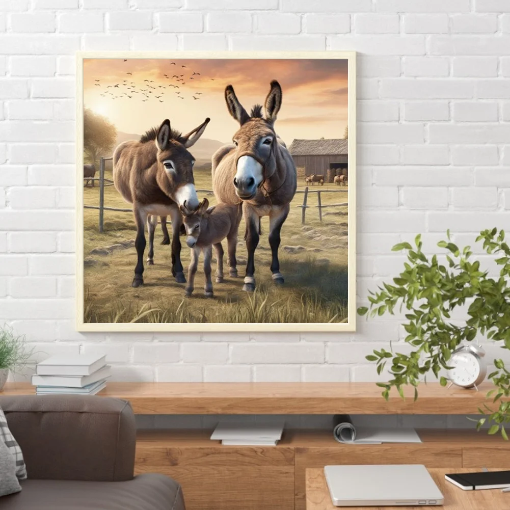 Diamond Painting - Full Round Drill - Farm Donkey(Canvas|30*30cm)
