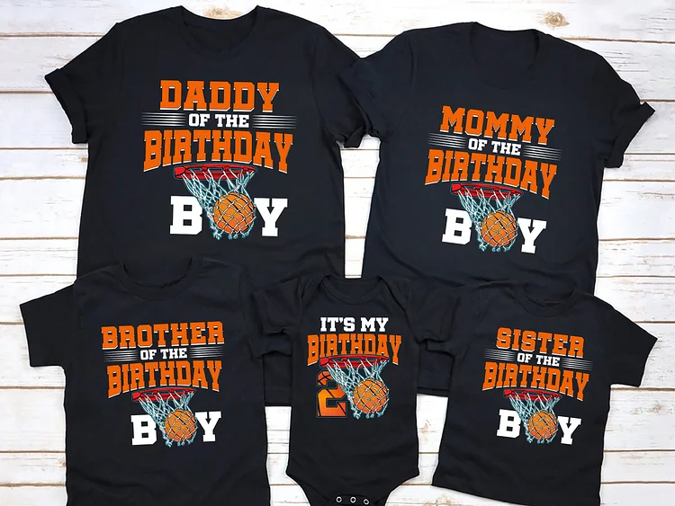 Personalized Boys Basketball Family Birthday Shirts|S23