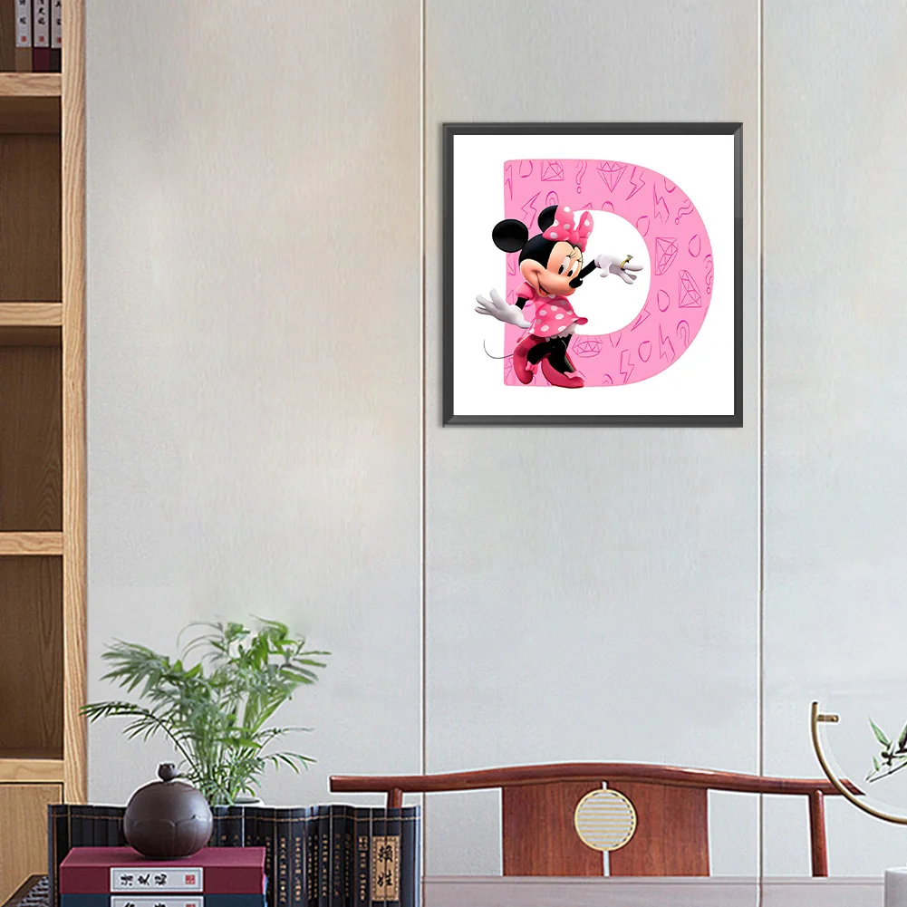 Full Round Diamond Painting 30*30cm - Minnie Mouse And The Letter D