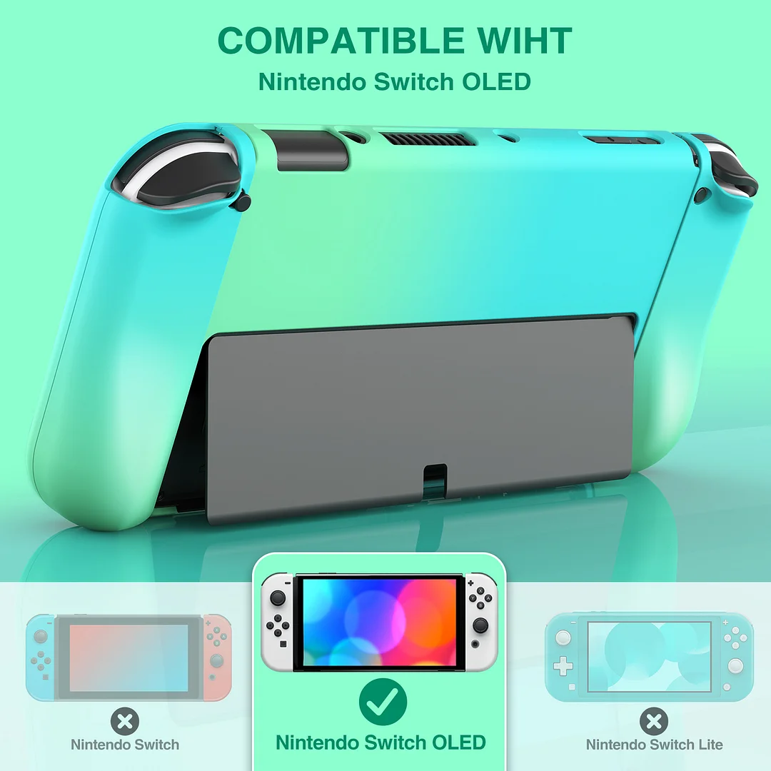 DinoFire Case for Nintendo Switch - Protective Cover Case for Nintendo Switch OLED and Joy-Con Controller with Screen Protector and Thumb Grips