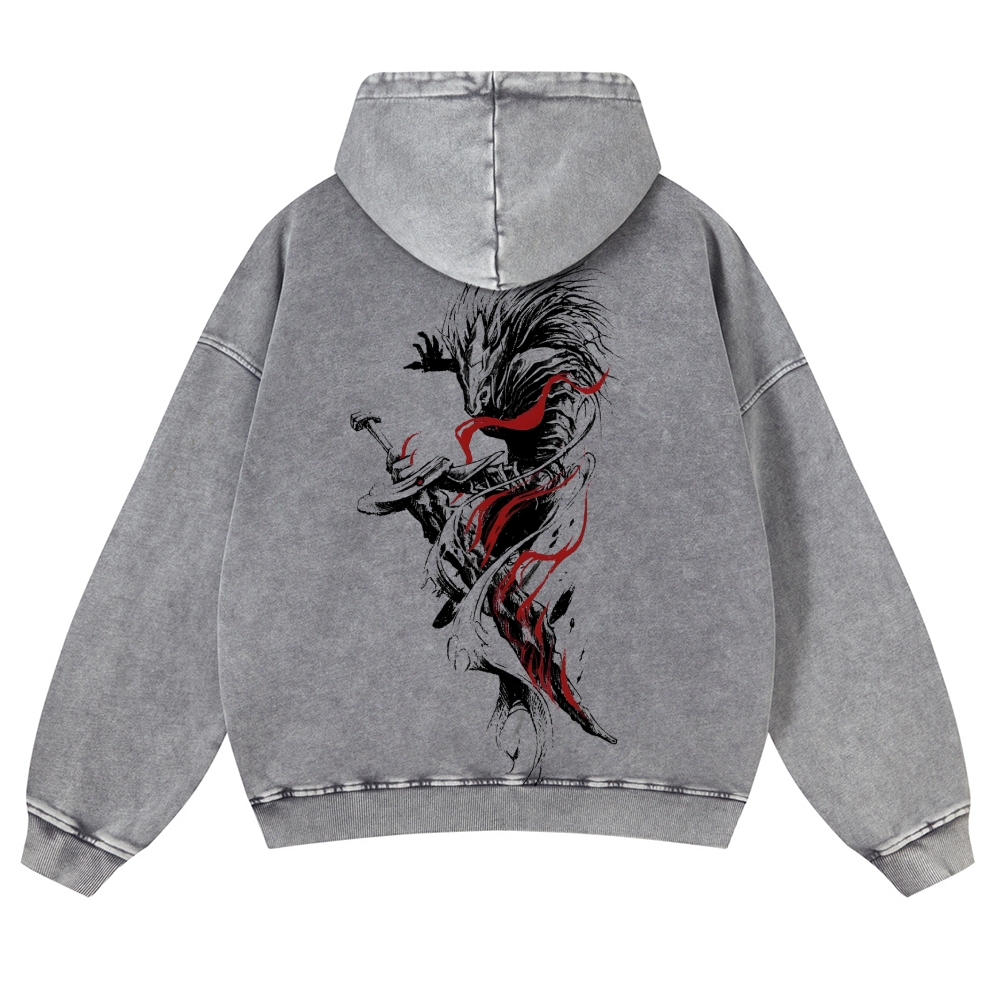 Elden Ring Casual Washed Hoodies 2506023721