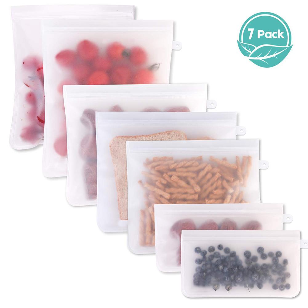 

7Pcs Reusable Food Sealed Bag Leakproof Kitchen Snacks Storage Organizer, 501 Original