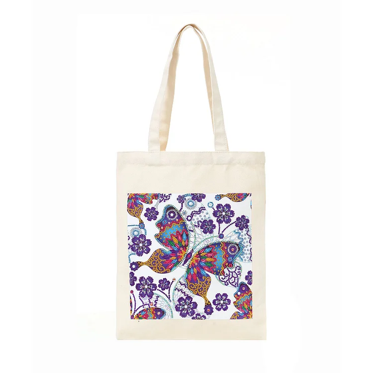 DIY Rhinestone Diamond Painting Butterfly Tote Bag